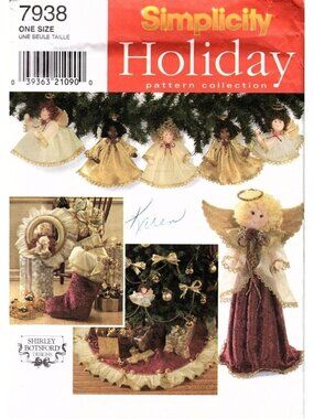 Simplicity 7938 Holiday Sewing Pattern For Angels Tree Skirts and Stockings